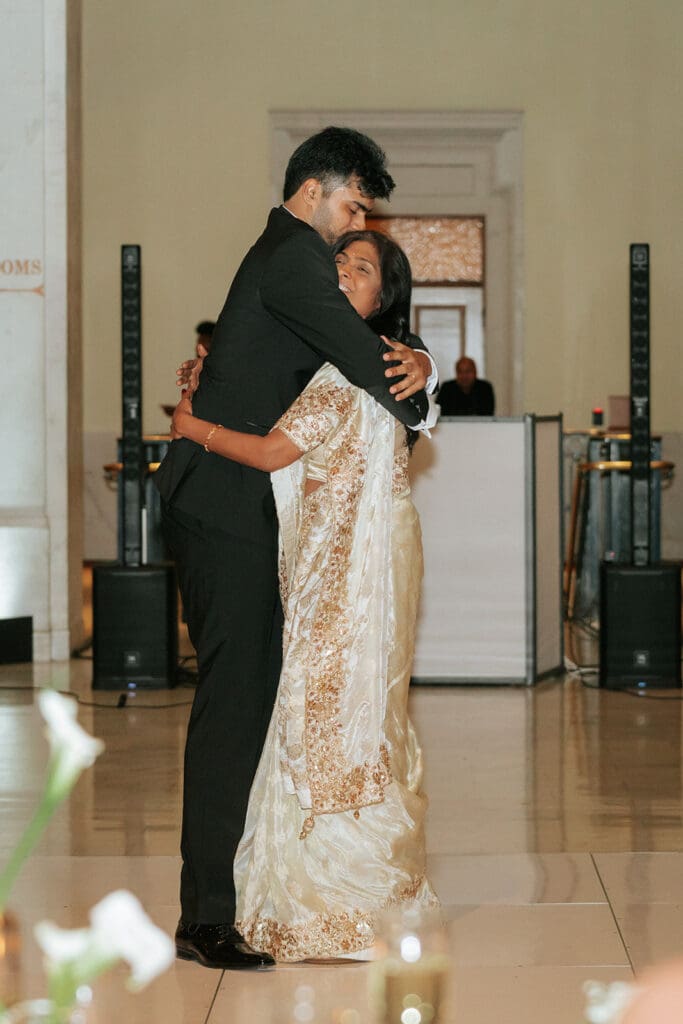Mother-son dance at a San Francisco wedding reception