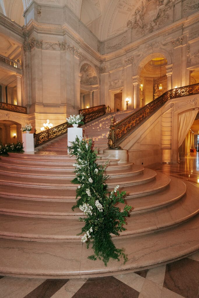 Wedding florals by Marbled Mint at San Francisco City Hall